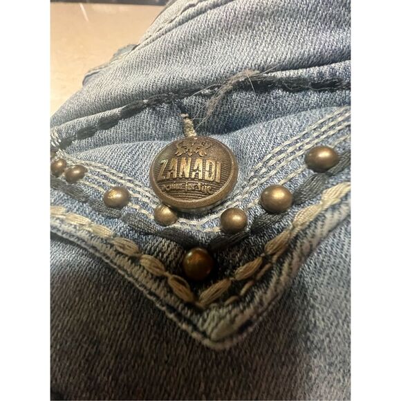 Zanadi Womans Denim Cut off Shorts Sz 14 - Picture 6 of 7